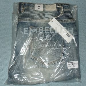 Embellish Men's Distressed Biker Denim Sz 36 NWT
